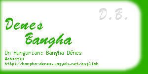 denes bangha business card
